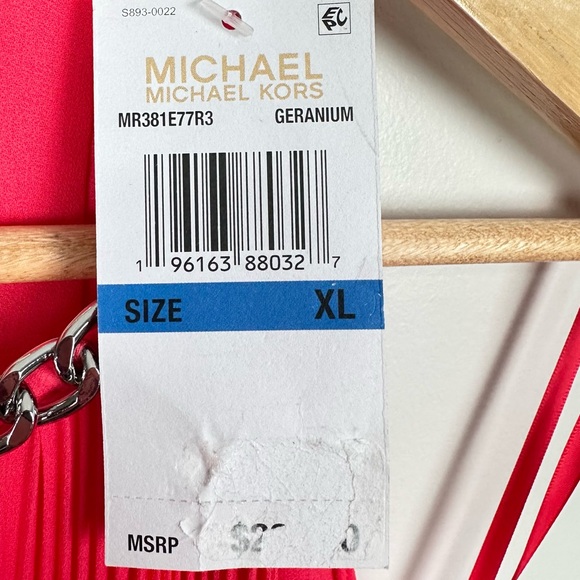 Michael Kors Georgette Pleated Cut Out Midi Dress Size XL - Picture 10 of 11